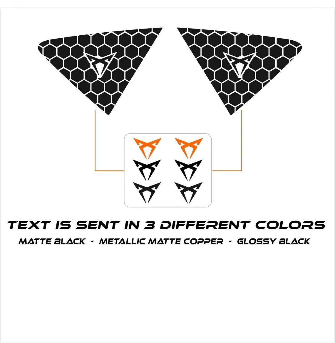 Seat Leon MK3 Honeycomb Butterfly Glass Decal: Durable Vinyl Plating