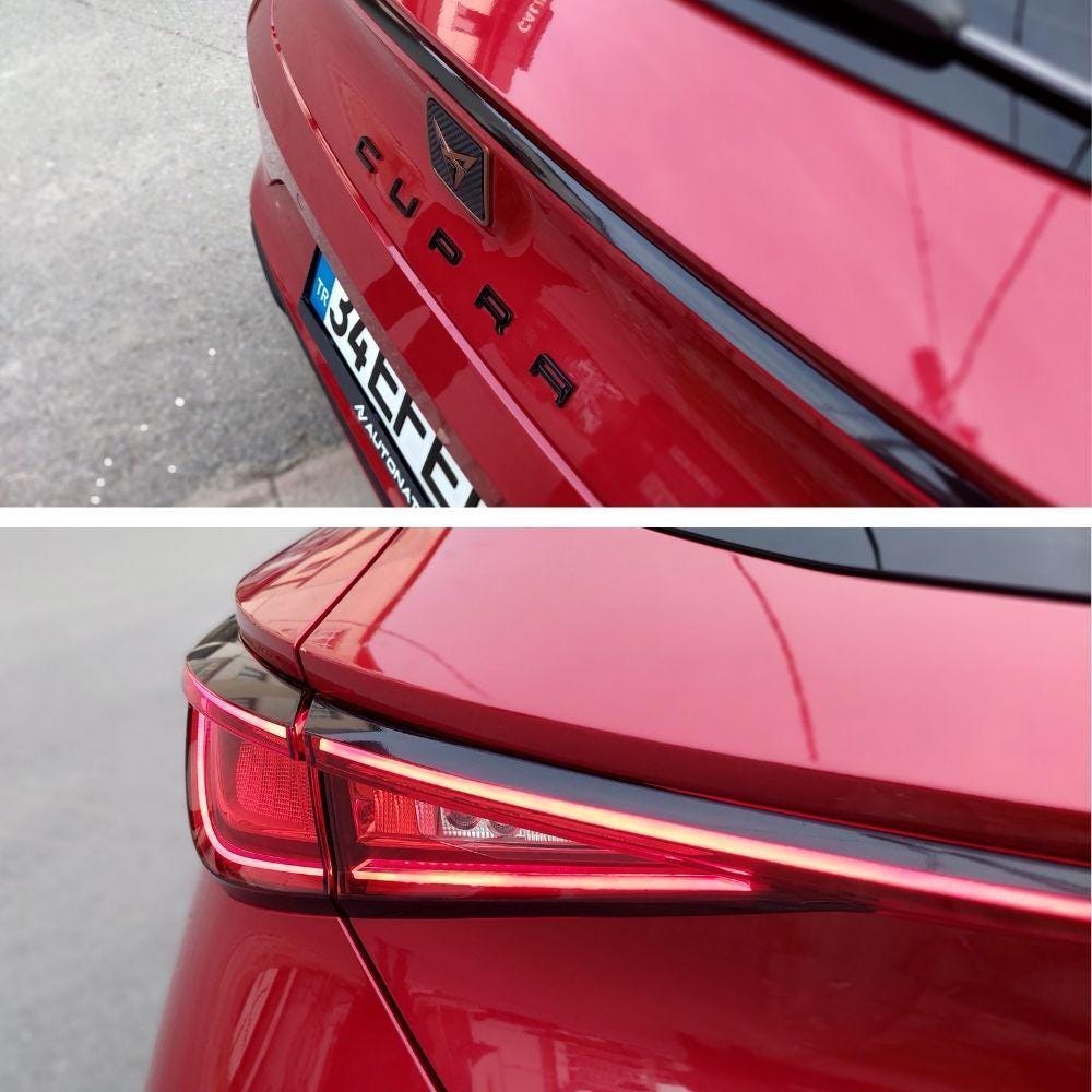 Black Taillight Trim for CUPRA Leon MK4 Rear Light Vinyl Overlay