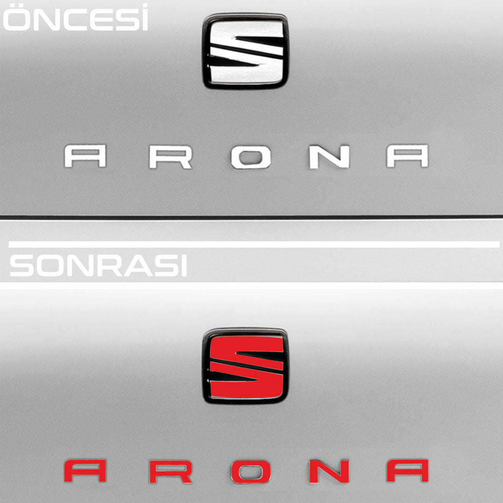 Seat Arona Emblem Overlay Set – Vinyl Logo Cover Decal for Exterior Styling