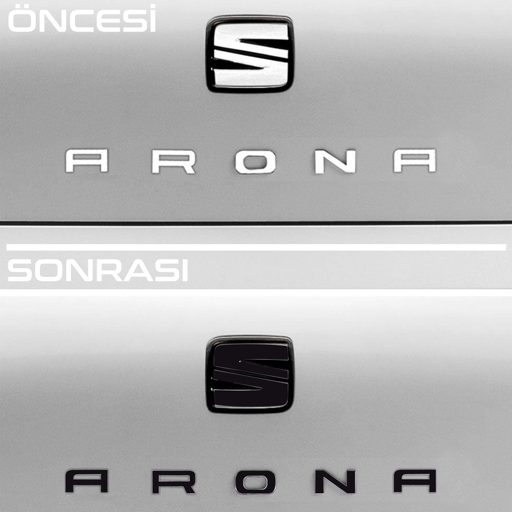 Seat Arona Emblem Overlay Set – Vinyl Logo Cover Decal for Exterior Styling