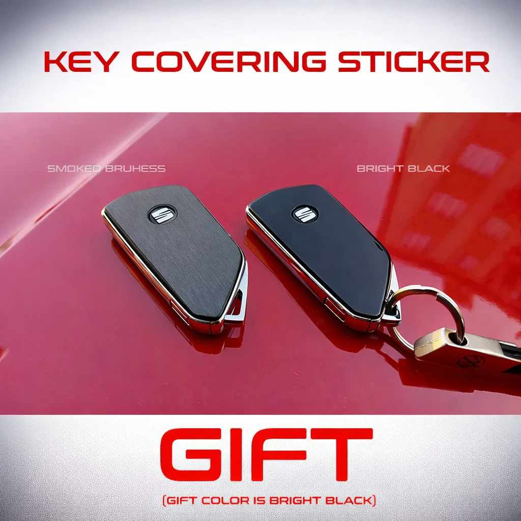 Seat Leon MK4 Emblem Overlay Set – Front Vinyl Logo Cover Decal for Exterior Styling