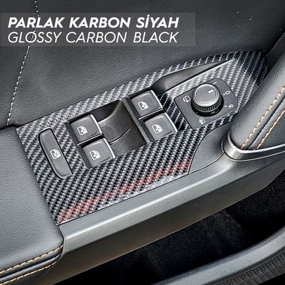 Carbon Look Door Pocket Trim for SEAT Ibiza MK5 Interior Vinyl