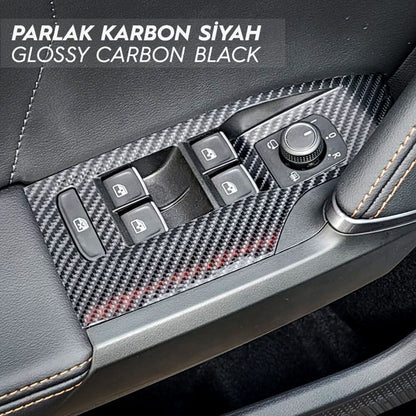 Carbon Look Door Pocket Trim for SEAT Ibiza MK5 Interior Vinyl