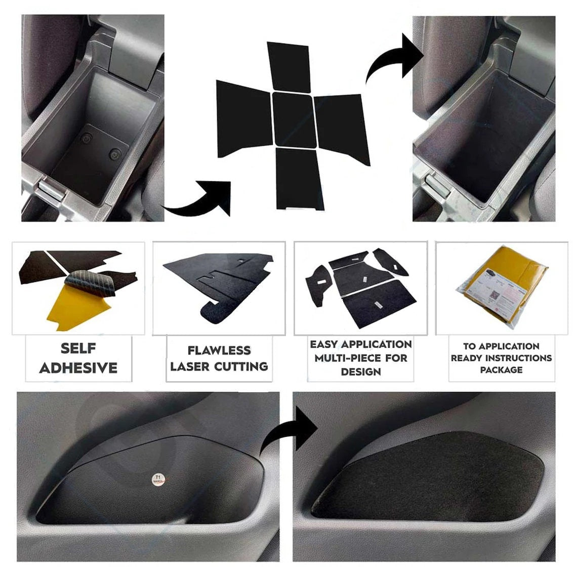 MG HS Comfort Set: Anti-Vibration Interior Storage Liners