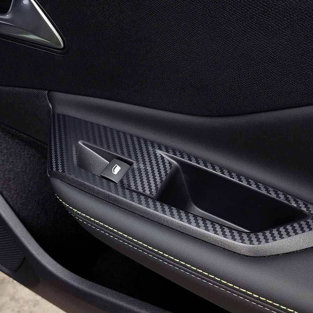 Peugeot 308/408 Interior Trim Kit: Carbon Matte Vinyl Wrap