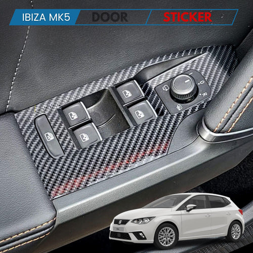 Carbon Look Door Pocket Trim for SEAT Ibiza MK5 Interior Vinyl