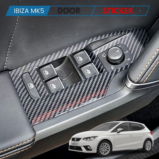 Carbon Look Door Pocket Trim for SEAT Ibiza MK5 Interior Vinyl