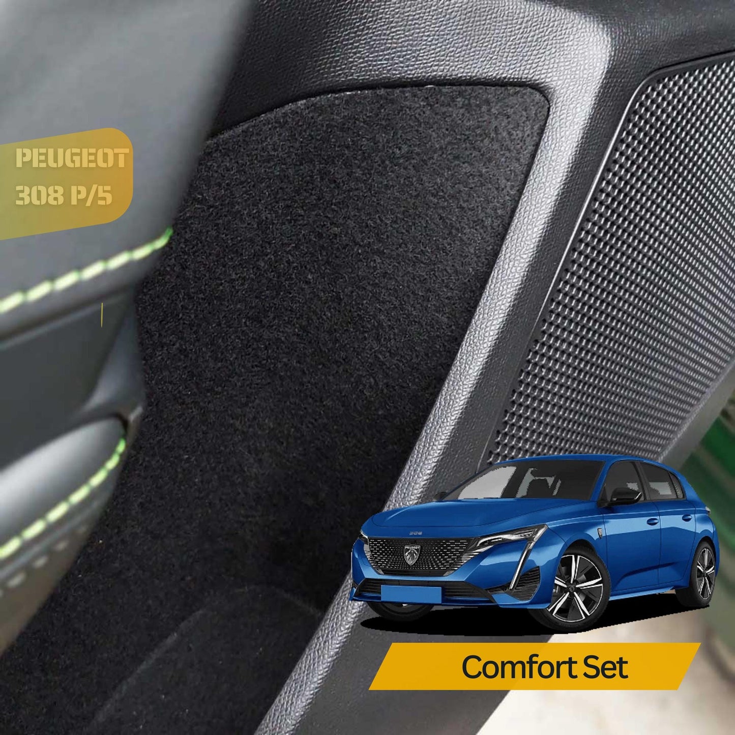Peugeot 308/P5 Interior Velvet Lining Kit: Sound Dampening, Self-Adhesive