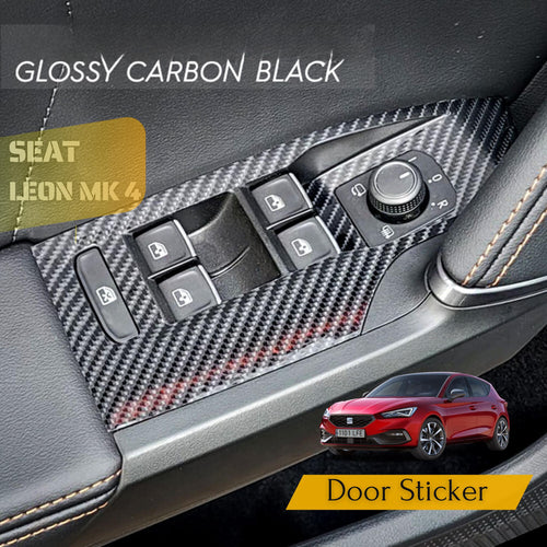 Carbon Look Door Interior Trim for SEAT Leon MK4 Vinyl Wrap