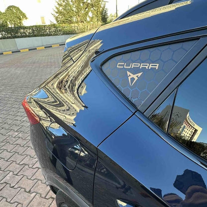 Cupra Leon MK4 (After 2021) Compatible Butterfly Window Decal Set: Honeycomb Patterned Vinyl Wrap