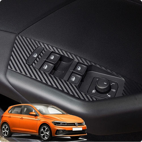 Carbon Look Door Pocket Trim for Volkswagen Polo MK6 Interior Vinyl