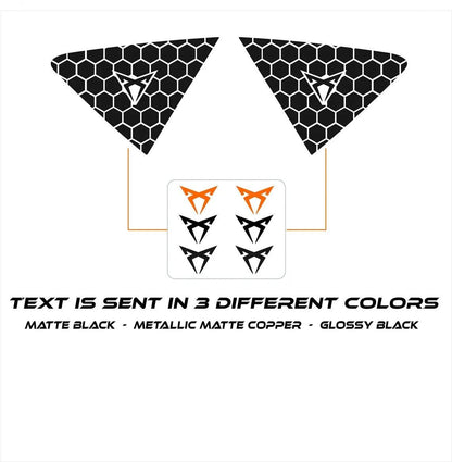 Seat Leon MK3 Honeycomb Butterfly Glass Decal: Durable Vinyl Plating