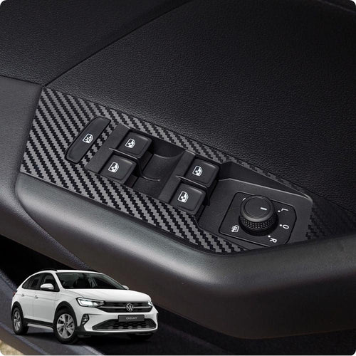 Matte Carbon Black Interior Trim for Volkswagen Taigo Dashboard Vinyl