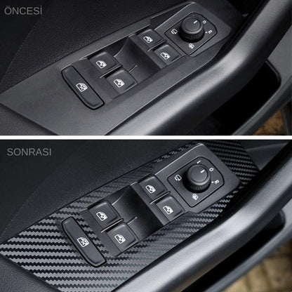 Matte Carbon Black Interior Trim for Volkswagen Taigo Dashboard Vinyl