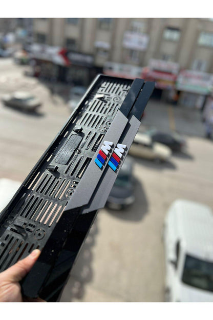3D Embossed Acrylic European License Plate Frame - BMW M Model Fan Accessory (2x, 520x110mm)