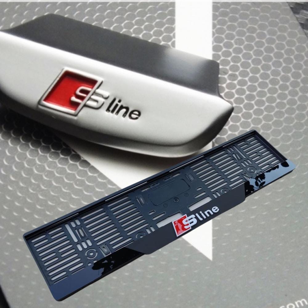 3D Embossed Acrylic European License Plate Frame - AUDİ S LİNE Fan Accessory (2x, 520x110mm)