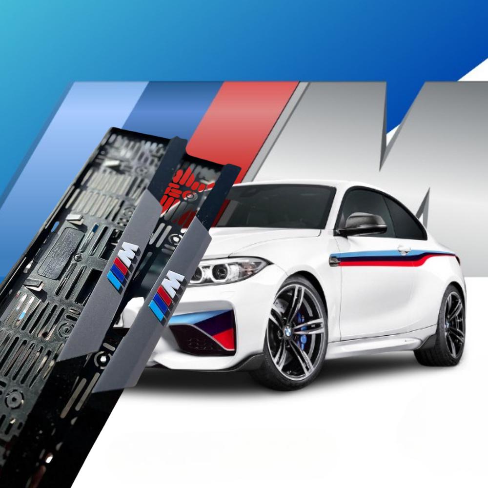 3D Embossed Acrylic European License Plate Frame - BMW M Model Fan Accessory (2x, 520x110mm)
