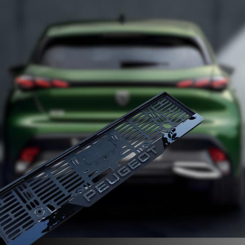 3D Embossed Acrylic European License Plate Frame - PEUGEOT Fan Accessory (2x, 520x110mm)