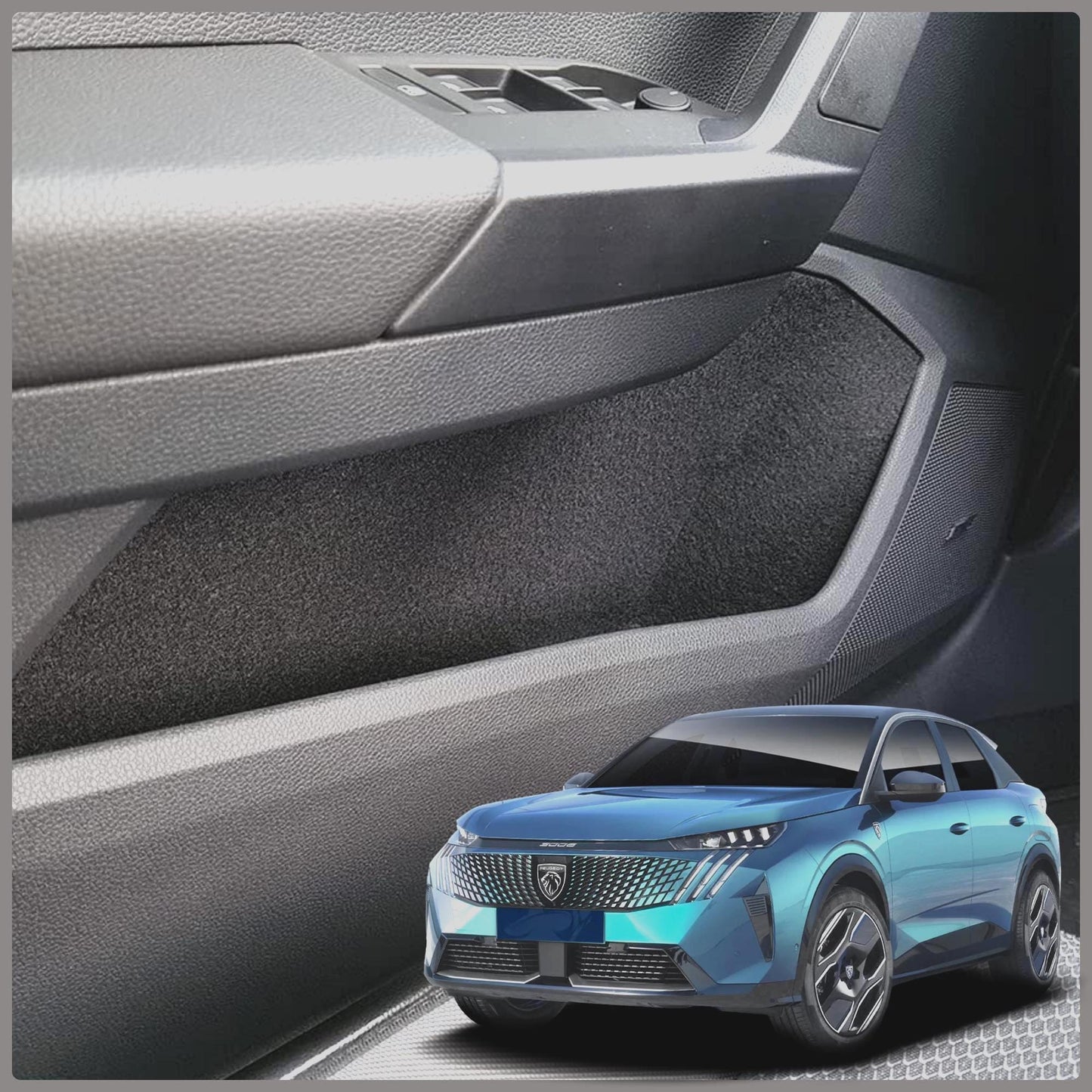 Car Interior Comfort Set Compatible with Peugeot 3008 III Anti Rattle Felt Liner
