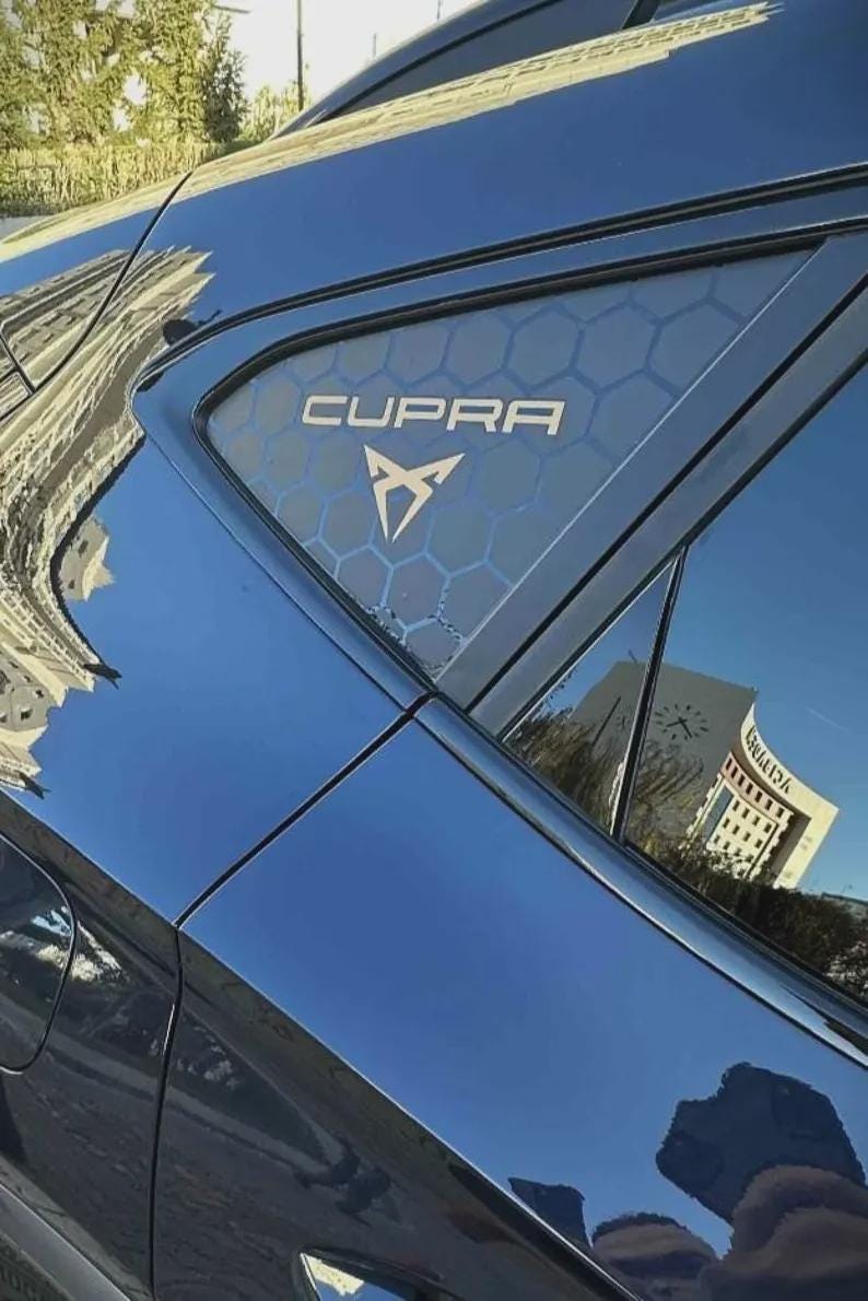 Cupra Formentor Butterfly Window Decal: Honeycomb Vinyl Wrap Set
