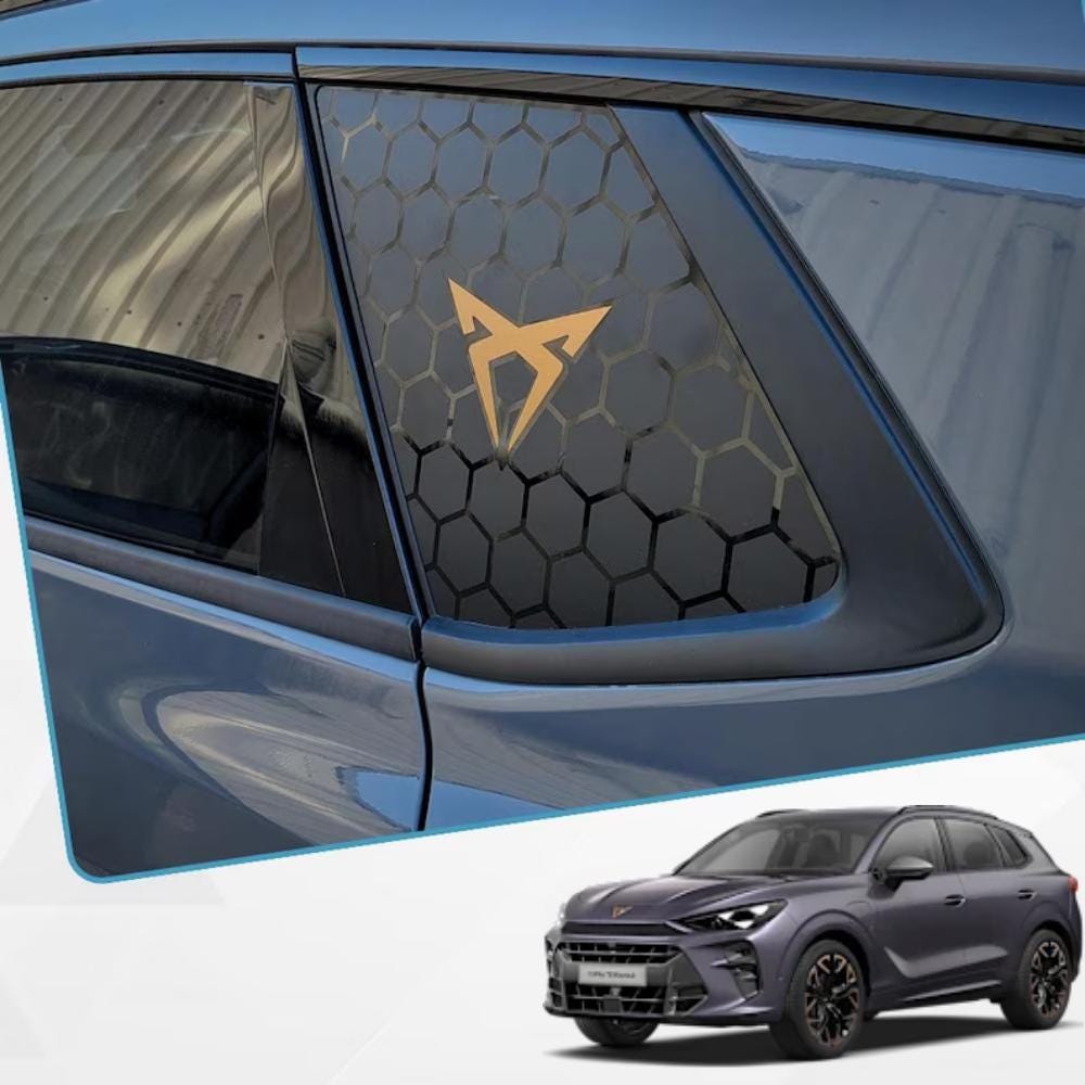 Cupra Terramar Compatible Butterfly Window Decal Set: Honeycomb Patterned Vinyl Wrap