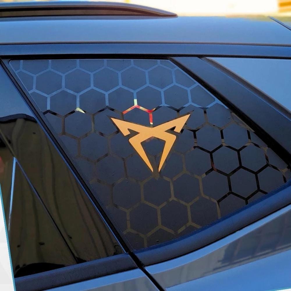 Cupra Terramar Compatible Butterfly Window Decal Set: Honeycomb Patterned Vinyl Wrap