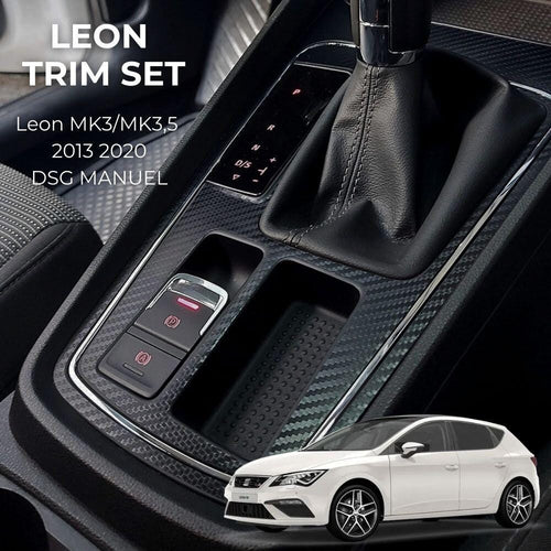 Carbon Fiber Interior Trim Kit for SEAT Leon MK3 2013–2020 Dashboard Vinyl Wrap