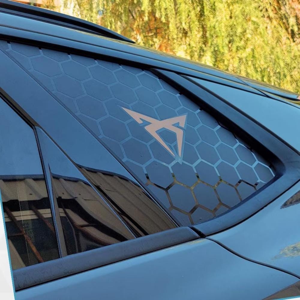 Cupra Terramar Compatible Butterfly Window Decal Set: Honeycomb Patterned Vinyl Wrap