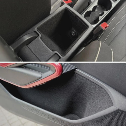 Skoda Fabia 2022+ Interior Liner Set: Anti-Slip Door Pocket, Cup Holder Inserts