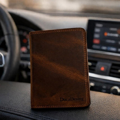 Personalisierte Leder KFZ-Zulassungshalterung | Fahrzeugdokumentenmappe mit individuellem Logo | EU-Fahrzeugpapiere-Etui