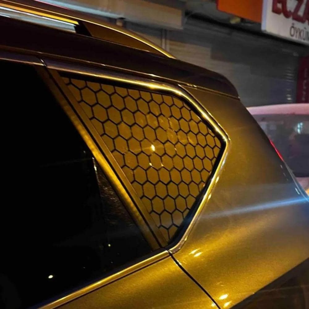 Seat/Cupra Ateca Compatible Butterfly Window Decal Set: Honeycomb Patterned Vinyl Wrap