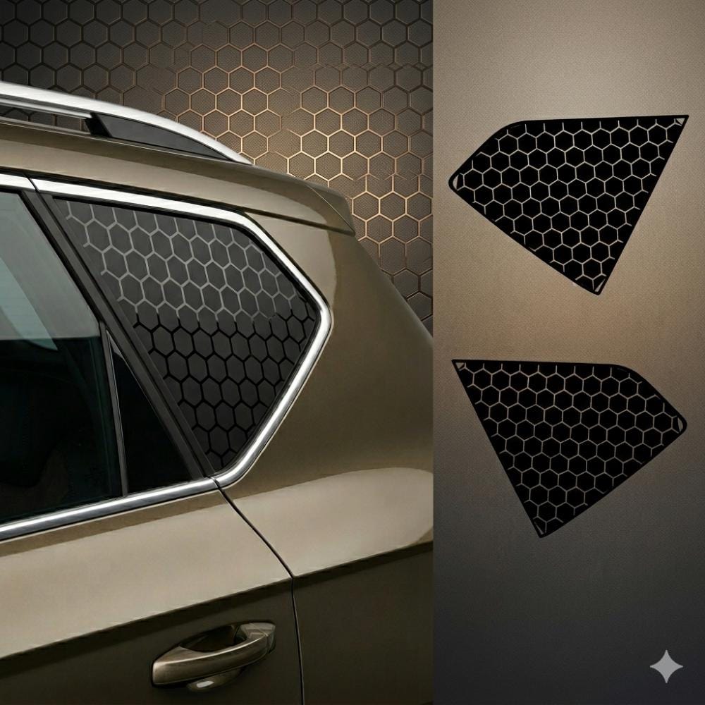 Seat/Cupra Ateca Compatible Butterfly Window Decal Set: Honeycomb Patterned Vinyl Wrap
