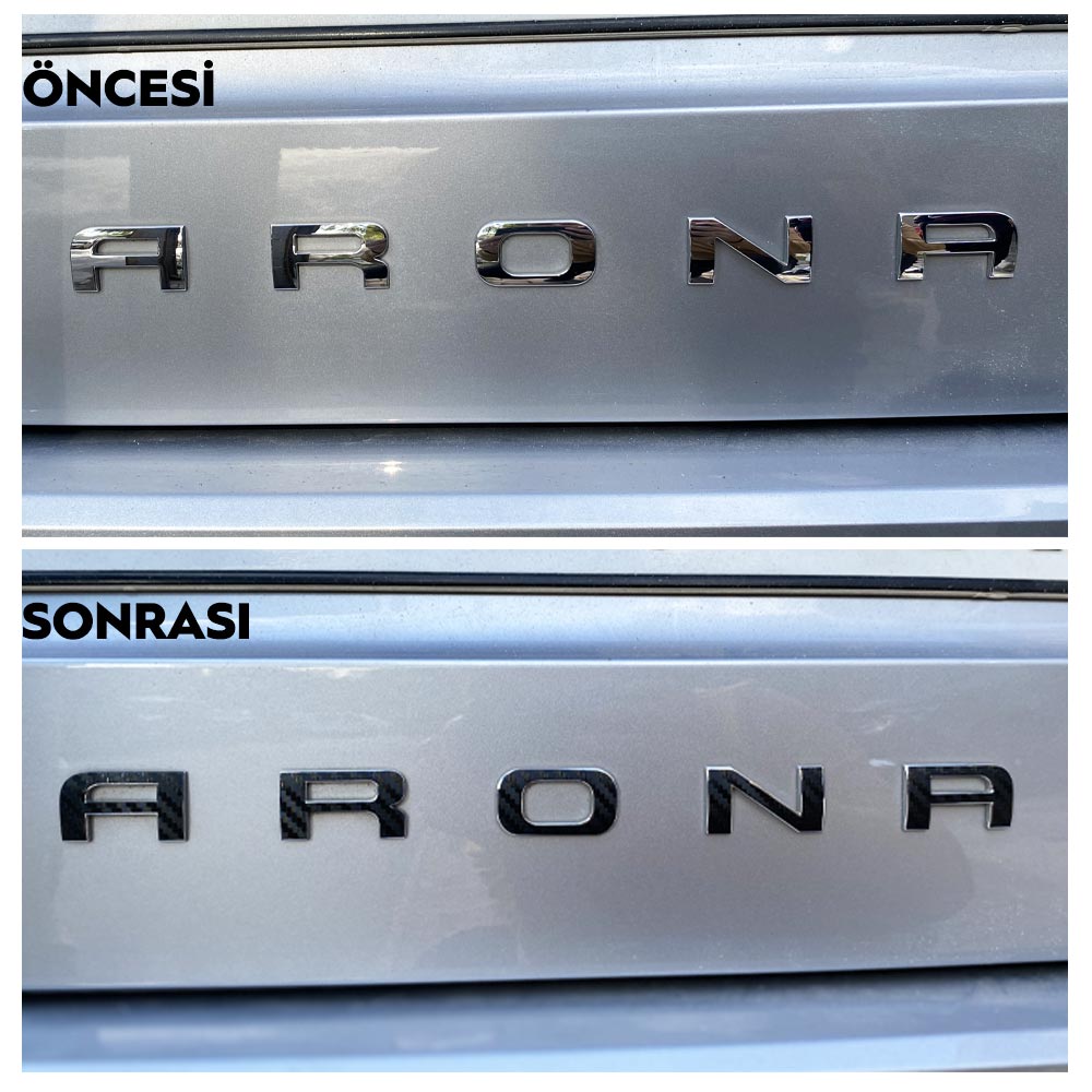 Seat Arona Emblem Overlay Set – Vinyl Logo Cover Decal for Exterior Styling